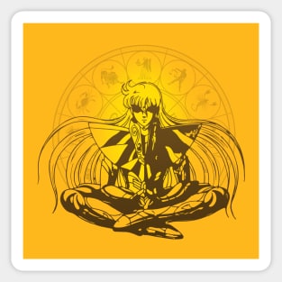 Virgo Shaka Saint Seiya Zodiac Knights in Orange Sticker